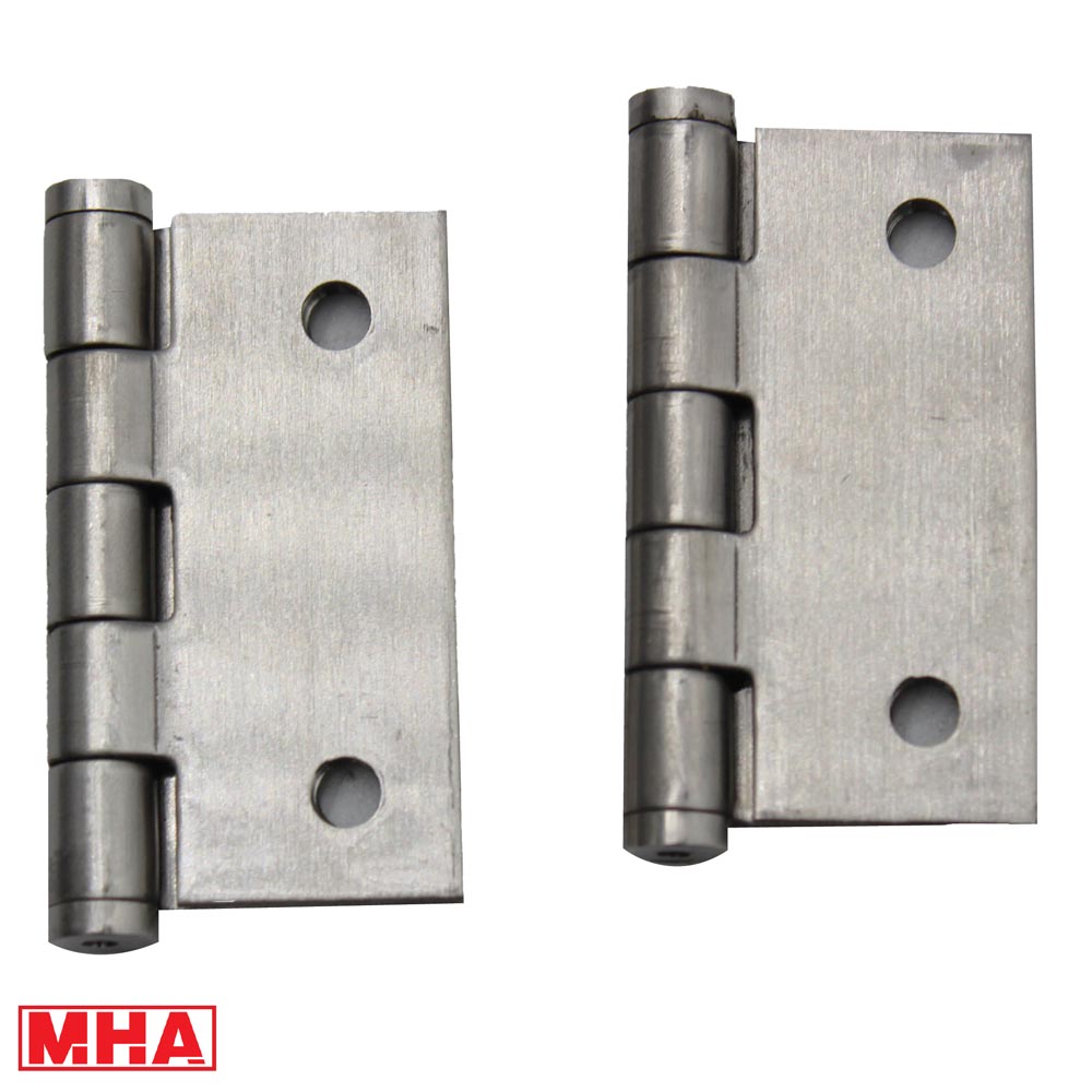 2 piezas de bisagras para puertas SISO / UMAXO® de alta calidad de acero  inoxidable macizo de 102 mm, con esquinas redondeadas, incl. Tornillos.